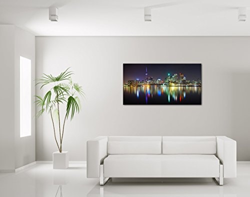 Gallery of Innovative Art - Toronto City Panorama - 100x50cm Premium Kunstdruck Wand-Bild - Leinwand-Druck in deutscher Marken-Qualität - Leinwand-Bilder auf Holz-Keilrahmen als moderne Wanddekoration