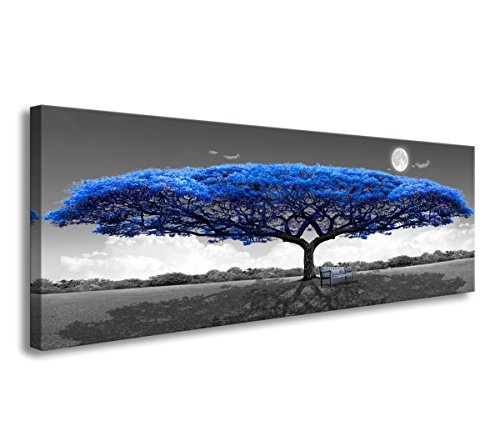Visario 120 x 40 cm Bild Blue Tree Blauer Baum 5740