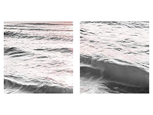 Bilder Sonnenuntergang Strand Wandbild 120 x 80 cm Vlies - Leinwand Bild XXL Format Wandbilder Wohnzimmer Wohnung Deko Kunstdrucke Rosa Grau 3 Teilig - MADE IN GERMANY - Fertig zum Aufhängen 023731b