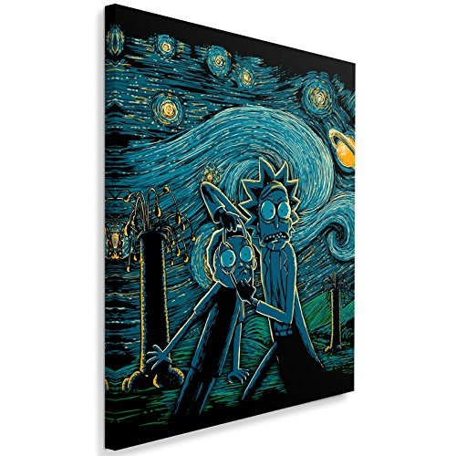 Feeby Science Fiction vom DDJVIGO Leinwandbild - 50x70 cm - blau schwarz gelb