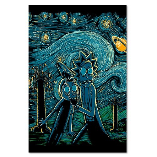 Feeby Science Fiction vom DDJVIGO Leinwandbild - 50x70 cm - blau schwarz gelb
