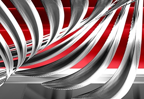 murando - Bilder Abstrakt 150x50 cm Vlies Leinwandbild 1 TLG Kunstdruck modern Wandbilder XXL Wanddekoration Design Wand Bild - grau rot a-A-0344-b-c