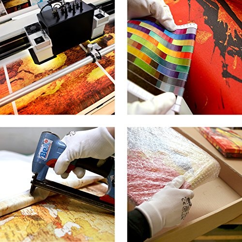 murando - Bilder Abstrakt 150x50 cm Vlies Leinwandbild 1 TLG Kunstdruck modern Wandbilder XXL Wanddekoration Design Wand Bild - grau rot a-A-0344-b-c