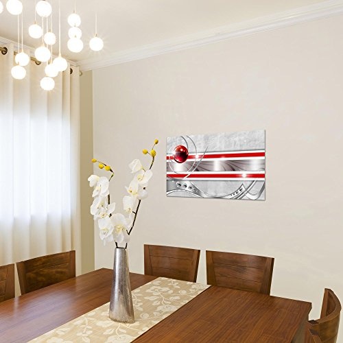 Runa Art Bild Abstrakt Wandbild Vlies - Leinwand Bilder XXL Format Wandbilder Wohnzimmer Wohnung Deko Kunstdrucke Rot 1 Teilig - Made in Germany - Fertig Zum Aufhängen 108214a