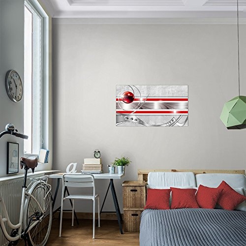 Runa Art Bild Abstrakt Wandbild Vlies - Leinwand Bilder XXL Format Wandbilder Wohnzimmer Wohnung Deko Kunstdrucke Rot 1 Teilig - Made in Germany - Fertig Zum Aufhängen 108214a