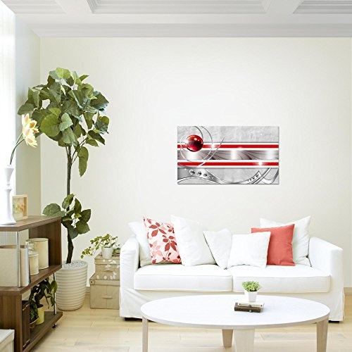 Runa Art Bild Abstrakt Wandbild Vlies - Leinwand Bilder XXL Format Wandbilder Wohnzimmer Wohnung Deko Kunstdrucke Rot 1 Teilig - Made in Germany - Fertig Zum Aufhängen 108214a