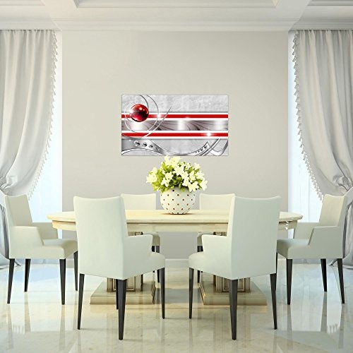 Runa Art Bild Abstrakt Wandbild Vlies - Leinwand Bilder XXL Format Wandbilder Wohnzimmer Wohnung Deko Kunstdrucke Rot 1 Teilig - Made in Germany - Fertig Zum Aufhängen 108214a