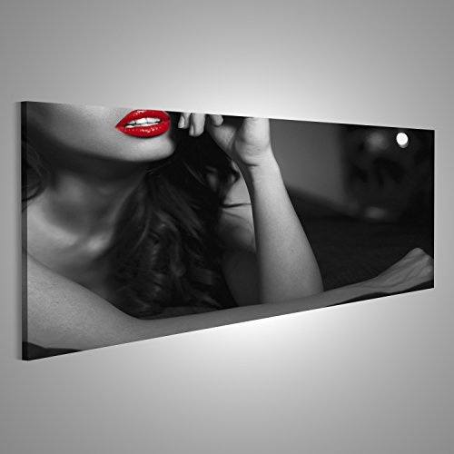 islandburner Bild Bilder auf Leinwand Sexy Frau mit roten Lippen Großansicht, sinnliche Liebhaber Wandbild Leinwandbild Poster