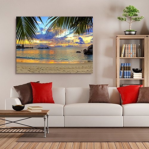 Boikal Bilder Meerblick 50x60cm - XXL Leinwandbilder - Einteilige Wandbilder - Leinwand auf Rahmen - Meer Landschaft - Strand Motive auswählbar - Kunstdruck VI1P3-156W