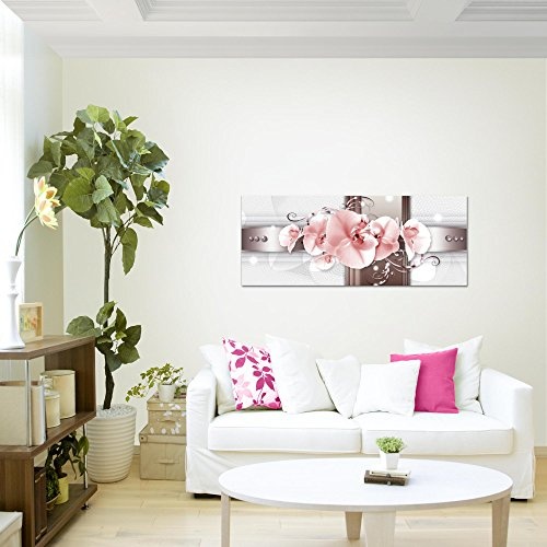 Bilder Blumen Orchidee Wandbild Vlies - Leinwand Bild XXL Format Wandbilder Wohnzimmer Wohnung Deko Kunstdrucke Rosa 1 Teilig - MADE IN GERMANY - Fertig zum Aufhängen 008312b