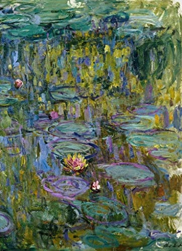 kunst für alle Leinwandbild: Claude Monet Seerosen - hochwertiger Druck, Leinwand auf Keilrahmen, Bild fertig zum Aufhängen, 40x55 cm