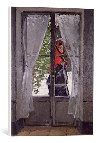 kunst für alle Leinwandbild: Claude Monet The Red Cape c 1870" - hochwertiger Druck, Leinwand auf Keilrahmen, Bild fertig zum Aufhängen, 40x50 cm