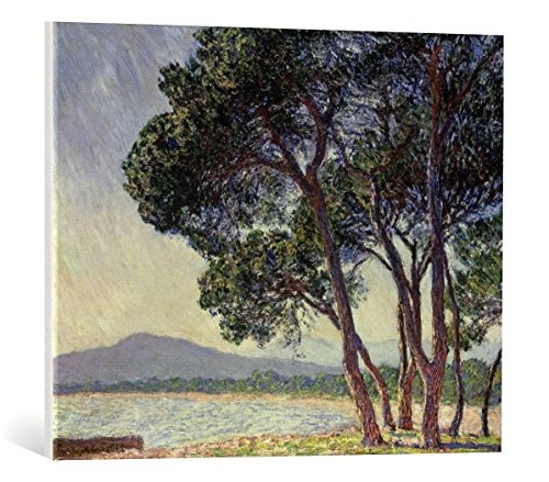 kunst für alle Leinwandbild: Claude Monet La Plage de Juanles-Pins - hochwertiger Druck, Leinwand auf Keilrahmen, Bild fertig zum Aufhängen, 70x55 cm