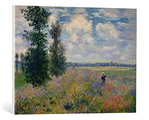 kunst für alle Leinwandbild: Claude Monet Les Coquelicots Environs de Argenteuil - hochwertiger Druck, Leinwand auf Keilrahmen, Bild fertig zum Aufhängen, 70x50 cm