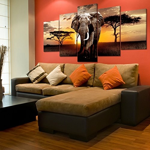 decomonkey Bilder Afrika Tiere 100x50 cm 5 TLG....