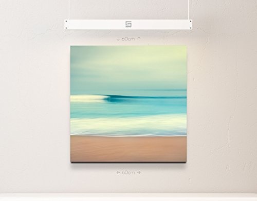 Paul Sinus Art Leinwandbilder | Bilder Leinwand 60x60cm Strand mit Blick auf Das Weite Meer