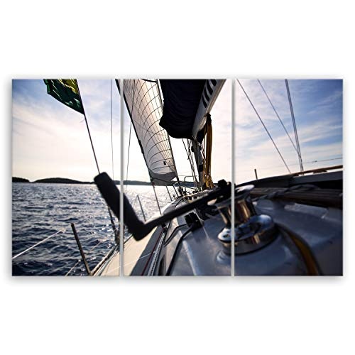 ge Bildet® hochwertiges Leinwandbild XXL - Segelboot in Hvar - Kroatien - 165 x 100 cm mehrteilig (3 teilig) 3113