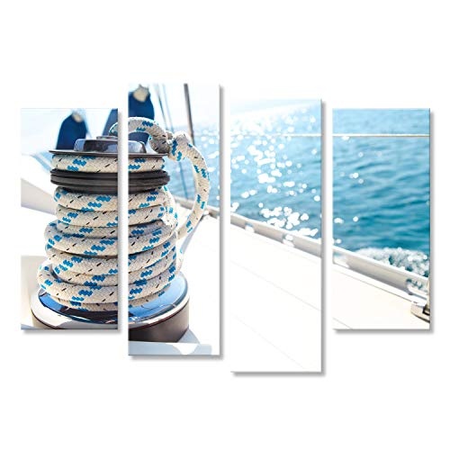 islandburner Bild Bilder auf Leinwand Segelboot Winde und Seil Yacht Detail Yachting Wandbild, Poster, Leinwandbild KHF