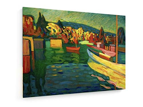 Wassily Kandinsky - Herbst-Landschaft mit Booten - 80x60 cm - Leinwandbild auf Keilrahmen - Wand-Bild - Kunst, Gemälde, Foto, Bild auf Leinwand - Alte Meister/Museum