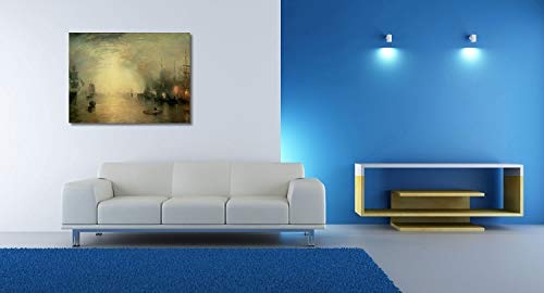 William Turner - Keelmen Heaving in Coals by Moonlight - 100x75 cm - Leinwandbild auf Keilrahmen - Wand-Bild - Kunst, Gemälde, Foto, Bild auf Leinwand - Alte Meister/Museum