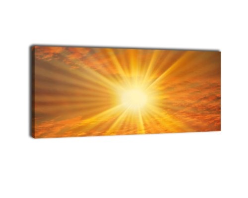 Leinwandbild Panorama Nr. 17 Sonne 100x40cm, Keilrahmenbild, Bild auf Leinwand, Kunstdruck Sonnig Stahlen Himmel