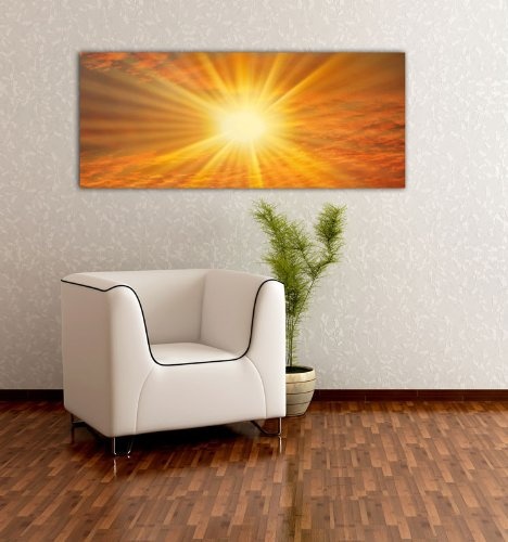 Leinwandbild Panorama Nr. 17 Sonne 100x40cm, Keilrahmenbild, Bild auf Leinwand, Kunstdruck Sonnig Stahlen Himmel