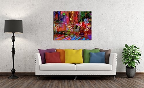 Gallery of Innovative Art Premium Leinwanddruck 100x75cm - Big City Life - XXL Kunstdruck Auf Leinwand Auf 2cm Holz-Keilrahmen Für Schlaf- Und Wohnzimmer