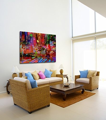 Gallery of Innovative Art Premium Leinwanddruck 100x75cm - Big City Life - XXL Kunstdruck Auf Leinwand Auf 2cm Holz-Keilrahmen Für Schlaf- Und Wohnzimmer