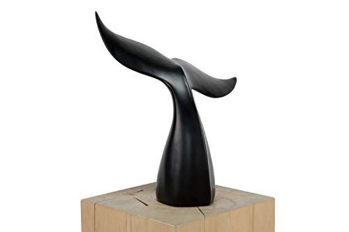 KunstLoft® Skulptur Into Freedom 38x19x41cm | Moderne Kunststein-Figur | Flosse Fisch Deko Schwarz | Statue als Unikat - Handgefertigtes Kunstwerk | Schöne Wohnzimmer-Dekoration