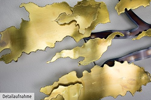 Extravagante KunstLoft® Metall Wandskulptur Cherished 64x112x6cm | Design Wanddeko XXL handgefertigt | Luxus Metallbild Wandrelief | Abstrakt Baum Natur | Wandbild modern