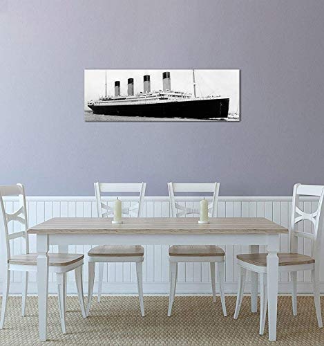 Keilrahmenbild Titanic - 160x50cm Panorama quer - Leinwandbild Kunstdruck Bild auf Leinwand Gemälde - Berühmtheiten & Zeitgeschichte