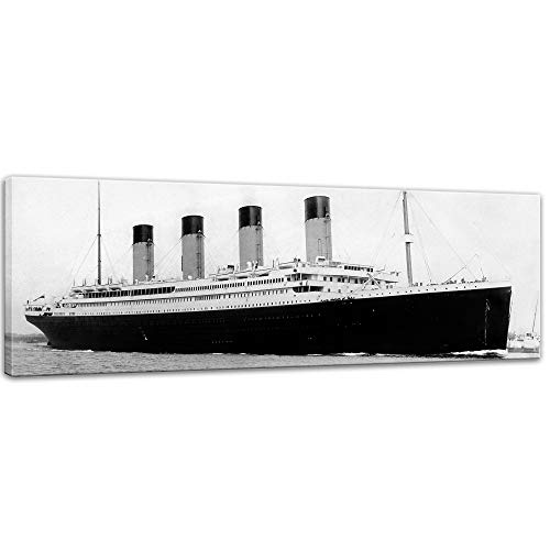 Keilrahmenbild Titanic - 160x50cm Panorama quer - Leinwandbild Kunstdruck Bild auf Leinwand Gemälde - Berühmtheiten & Zeitgeschichte