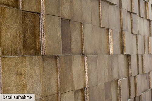 KunstLoft Extravagantes Holz Wandbild The Matrix 150x50x6cm | Handgefertigte XXL Luxus Wandskulptur | Bild auf Holz Unikat | Abstarkt Grau Braun Quadrat | Holzbild modern
