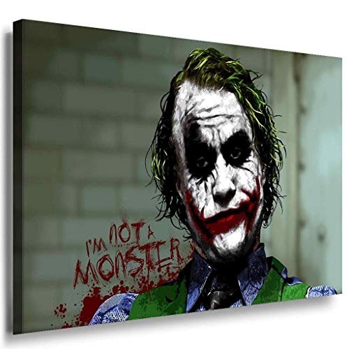 I am not a monster Joker Leinwandbild / LaraArt Bilder / Mehrfarbig + Kunstdruck XXL f04 Wandbild 100 x 70 cm