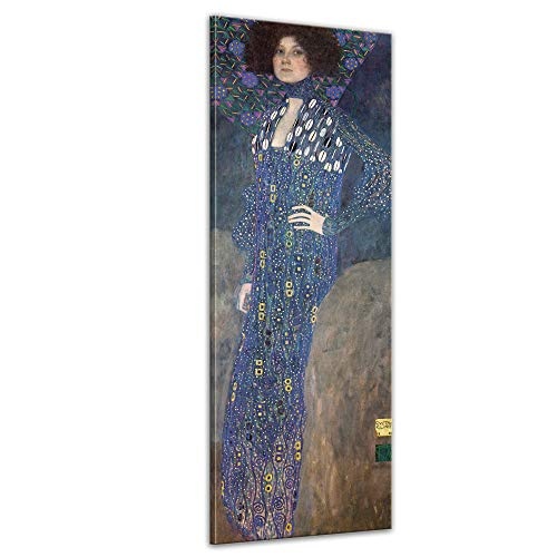 Keilrahmenbild Gustav Klimt Porträt der Emilie Flöge - 50x160cm hochkant - Alte Meister Berühmte Gemälde Leinwandbild Kunstdruck Bild auf Leinwand