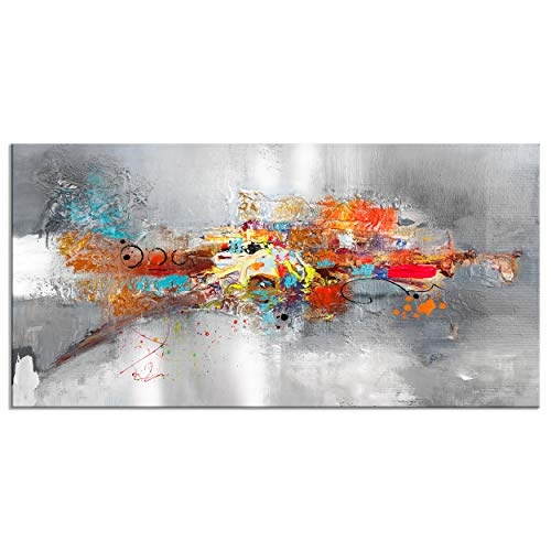 decomonkey Bilder Abstrakt 120x60 cm 1 Teilig Leinwandbilder Bild auf Leinwand Wandbild Kunstdruck Wanddeko Wand Wohnzimmer Wanddekoration Deko Kunst Modern