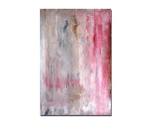 Paul Sinus Art 120x80cm - WANDBILD Malerei Kunstwerk Abstrakt Rot/Beige - Leinwandbild auf Keilrahmen Modern Stilvoll - Bilder und Dekoration