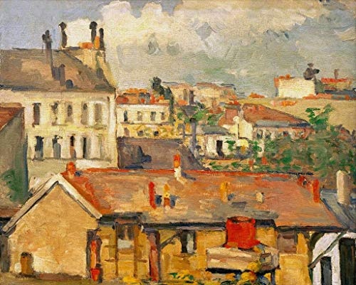 kunst für alle Leinwandbild: Paul Cézanne Les toits - hochwertiger Druck, Leinwand auf Keilrahmen, Bild fertig zum Aufhängen, 80x65 cm