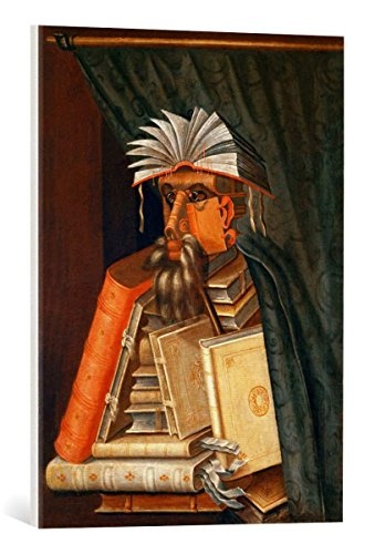 kunst für alle Leinwandbild: Giuseppe Arcimboldo Der Bibliothekar - hochwertiger Druck, Leinwand auf Keilrahmen, Bild fertig zum Aufhängen, 50x65 cm