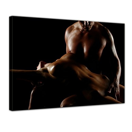 Keilrahmenbild - Paar Erotik II - Bild auf Leinwand -...