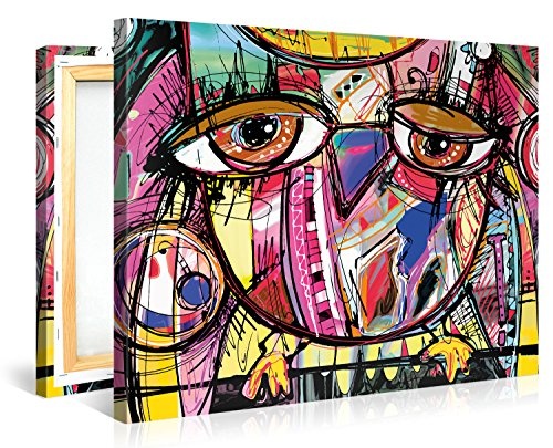 Gallery of Innovative Art Premium Leinwanddruck 100x75cm - Doodle Owl - XXL Kunstdruck Auf Leinwand Auf 2cm Holz-Keilrahmen Für Schlaf- Und Wohnzimmer
