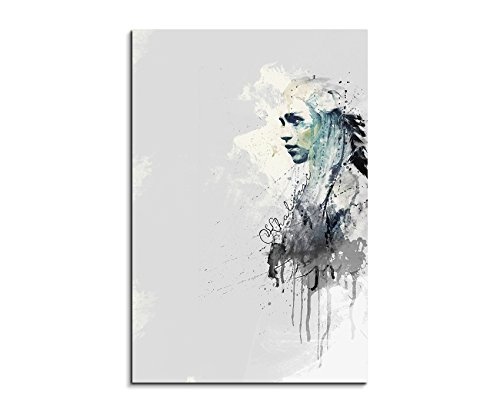 Paul Sinus Art Khaleesi Game of Thrones 90 x 60cm Keilrahmenbild Kunstbild Aquarell Art Wandbild auf Leinwand fertig gerahmt Original Unikat