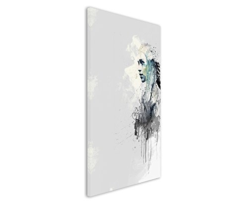 Paul Sinus Art Khaleesi Game of Thrones 90 x 60cm Keilrahmenbild Kunstbild Aquarell Art Wandbild auf Leinwand fertig gerahmt Original Unikat