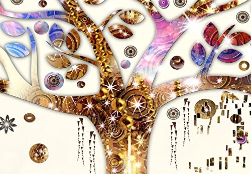 murando - Bilder Baum Klimt 200x80 cm Vlies Leinwandbild 5 TLG Kunstdruck modern Wandbilder XXL Wanddekoration Design Wand Bild - Abstrakt l-A-0009-b-n