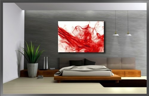 Bild & Kunstdruck der deutschen Marke Visario 120 x 80 cm 5120 Bilder auf Leinwand Kunstdrucke roter Rauch Wandbild