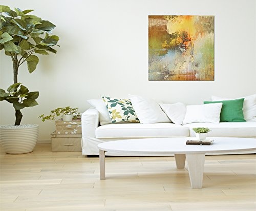80x80cm - Fotodruck auf Leinwand und Rahmen Kunstdruckpapier farbenfroh abstrakt - Leinwandbild auf Keilrahmen modern stilvoll - Bilder und Dekoration