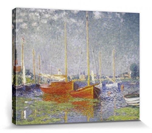 1art1 56277 Claude Monet - Die Roten Boote, Argenteuil 1875 Poster Leinwandbild Auf Keilrahmen 50 x 40 cm