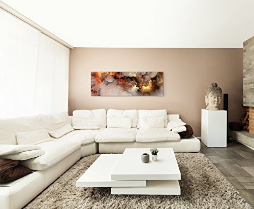 Panoramabild 150x50cm Gemälde abstrakt modern chic chic dekorativ schön deko schön deko er Wolken mit Lichtdurchbruch auf Leinwand exklusives Wandbild moderne Fotografie für ihre Wand in vielen Größen