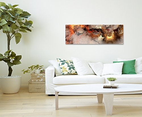 Panoramabild 150x50cm Gemälde abstrakt modern chic chic dekorativ schön deko schön deko er Wolken mit Lichtdurchbruch auf Leinwand exklusives Wandbild moderne Fotografie für ihre Wand in vielen Größen