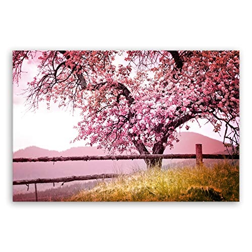ge Bildet® hochwertiges Leinwandbild XXL - Serie Baum - Frühlingsbaum - 120 x 80 cm einteilig 3141 Q